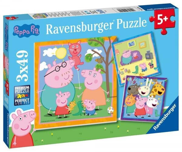 Ravensburger Peppa Pig Peppas Familie und Freunde 3 x 49 Teile (5579)