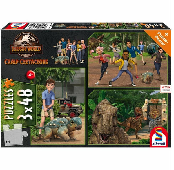 Schmidt-Spiele Jurassic World Camp Cretaceous Abenteuer Isla Nublar 3 x 48 Teile (56434)