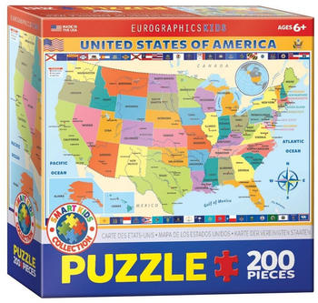 Eurographics Karte der Vereinigten Staaten Puzzle (200 Teile)