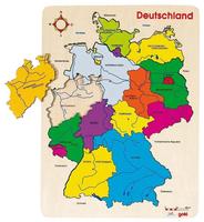 Goki Einlegepuzzle Deutschland II, Puzzle Deutschland, Holz