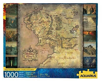 Aquarius Lord of The Rings Map Jigsaw Puzzle Multi-Colored One Size (65370)