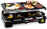 Alpina AlpinaRaclette Grill 8 Personen 1400W mit Duo-Grillfl&auml;che - Stein- und