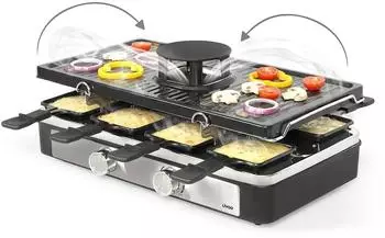 LIVOO Raclette-Grill 8 Personen mit Dunstabzugshaube, 1400W, grau (DOC372N)