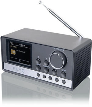 Peaq PCR 440 Radiowecker mit DAB+, DAB+/FM, FM, Bluetooth, Schwarz/Grau