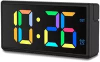 Hama Digitaler Wecker "Ibiza", Multicolor-Display, mit USB-Ladefunktion, Schwarz
