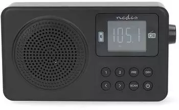 Nedis FM-Radio Tragbare Ausführung FM Akkubetrieben / Stromversorgung über USB Digital 2 W (FM Bluetooth) Radio Schwarz