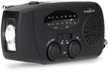 Nedis Notfallradio Tisch Ausführumg AM / FM Powerbank Funktion Akkubetrieben / Handkurbel / (FM AM) Radio Schwarz