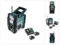 Makita DMR 112 RG Akku Baustellen Radio 7,2 - 18V Bluetooth DAB+ + 2x 6,0Ah Akku +