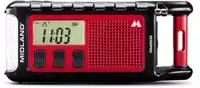 Midland Radio ER 300 Pro Outdoor, Akku, Kurbel, Bluetooth, USB, rot/schwarz