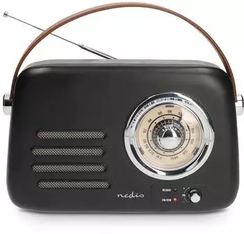 Nedis FM-Radio Portable Bluetooth / FM Battery Powered / USB Powered 10W Black (FM Bluetooth) Radio Schwarz