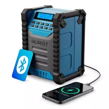 Majority Baustellenradio mit Bluetooth & DAB+ Funktion (DAB+ Bluetooth) Radio Blau Schwarz