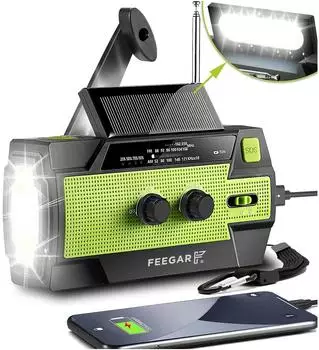 FEEGAR OZE2 Pro Notfall-Kurbelradio AM/FM Solar, 4000mAh (OZE2)