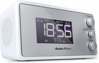 AudioAffairs Radiowecker mit PLL UKW Lautsprecher, 2 Weckzeiten mit Snooze-, Nap- und Sleep-Timer,