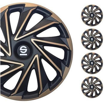 Sparco Radzierblenden Varese - 16-Zoll - Gold/Schwarz - Satz mit 4 Stück