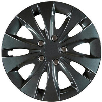 Cartrend Radkappen Storm, 16 Zoll, für alle gängigen Stahlfelgen, aus Spezial-ABS-Qualitätskunststoff, schlagfest, zweischichtige Metallic-Lackierung, überlackierbar, schwarz, 4 Stück