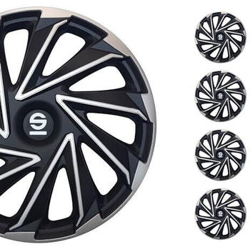 Sparco Radzierblenden Varese - 15-Zoll - Silber/Schwarz - Satz mit 4 Stück