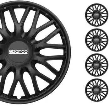 Sparco SPC1496BK Set Wheel Covers Roma 14-inch Black, Pulgadas