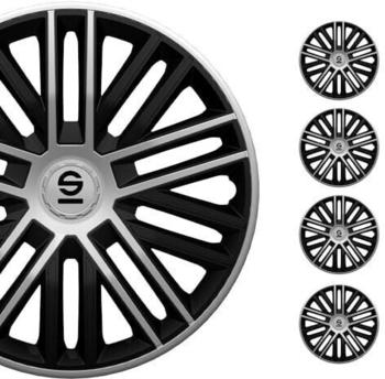 Sparco Radzierblenden Bergamo - 15-Zoll - Schwarz/Silber - Satz mit 4 Stück