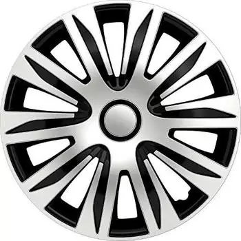 PETEX RB547514 Radzierblendenset Nardo doppelt lackiert ABS, Silber, Größe 14 Zoll