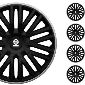Sparco Radzierblenden Bergamo - 14-Zoll - Schwarz/Grau - Satz mit 4 Stück