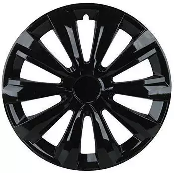 Cartrend Radkappen Delta, 14 Zoll, für alle gängigen Stahlfelgen, aus Spezial-ABS-Qualitätskunststoff, schlagfest, zweischichtige Metallic-Lackierung, überlackierbar, schwarz, 1 Stück
