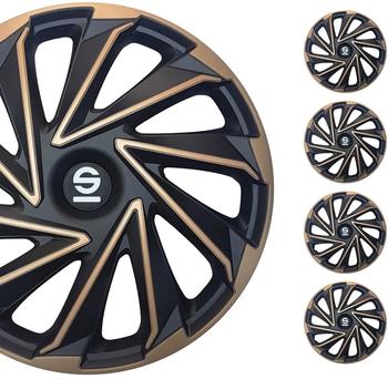 Sparco Radzierblenden Varese - 15-Zoll - Gold/Schwarz - Satz mit 4 Stück