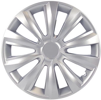 Cartrend Radkappen Delta 15 Zoll schlagfest zweischichtige Metallic-Lackierung überlackierbar silber 1 Stück