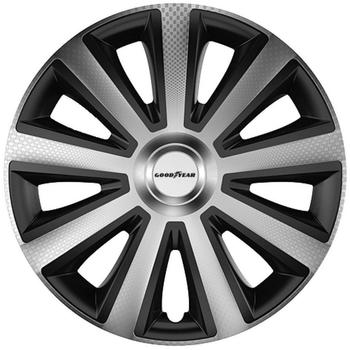 Goodyear Auto Radzierblenden Radkappen Radblenden „Memphis Carbon“, 4er Set, 38.10 cm (15 Zoll), Schwarz/Silber