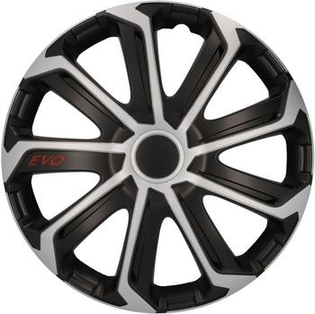 Cartrend Radkappen Evo 16 Zoll schlagfest zweischichtige Metallic-Lackierung überlackierbar schwarz-silber 4 Stück