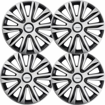 Michelin Radkappe MX-ABS 16 Zoll Universal Radzierblende 4er Set Fürs Auto ABS Kunststoff | Schwarz/Silber