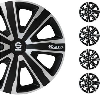 Sparco Radzierblenden Palermo - 16-Zoll - Silber/Schwarz - Satz mit 4 Stück
