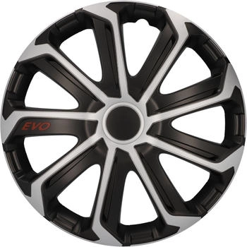 Cartrend Radkappen Evo 14 Zoll schlagfest zweischichtige Metallic-Lackierung überlackierbar schwarz-silber 4 Stück