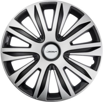 Michelin Radkappe MX-ABS 15 Zoll Universal Radzierblende 4er Set Fürs Auto ABS Kunststoff , Schwarz/Silber