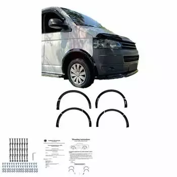 One Way Radlaufleisten-Satz für VW Transporter T5/T5.1 2003-2015, mattschwarz (WA03.009)