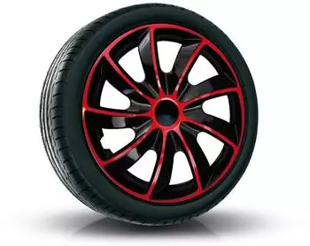 NRM QUAD Bicolor Radkappen 15 Zoll rot/schwarz 4er Set (3582)