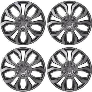 LuxusKollektion Radkappen Universal 14 Zoll grau ABS+PC, 4er-Pack
