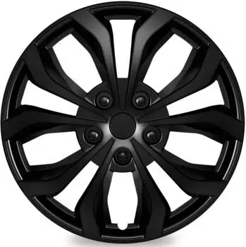 LuxusKollektion Radkappen 15 Zoll schwarz ABS+PC für Stahlfelgen 4er Set