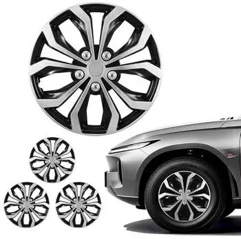 VEVOR Radkappen 16 Zoll, 10 Speichen, ABS, silber/schwarz, 4er-Set (R16)