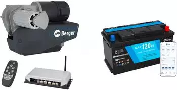 Berger Platinum Rangierhilfe vollautomatisch anthrazit + LiFePO4 Lithium Batterie 120Ah 12V mit Bluetooth
