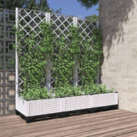Pflanzk&uuml;bel Mit Rankgitter Wei&szlig; 120x40x121,5 Cm Pp Vidaxl