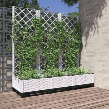 vidaXL PP garden planter (120 x 40 x 121,5 cm) white