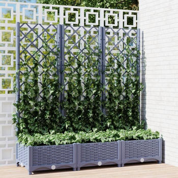 vidaXL PP garden planter (120 x 40 x 121,5 cm) dark grey