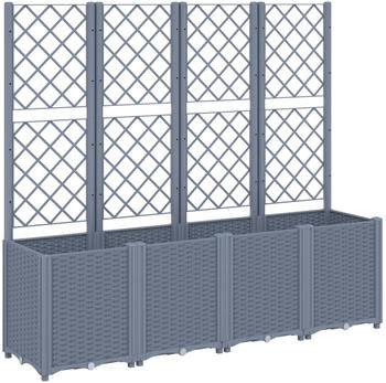 vidaXL 367871 Pflanzk&uuml;bel 160 x 40 x 140 cm Rattan Optik grau (367871)