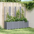 vidaXL 367871 Pflanzkübel 160 x 40 x 140 cm Rattan Optik grau (367871)