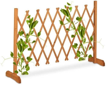 Relaxdays Rankgitter Holz ausziehbar bis 180 cm Scherengitter freistehend orange