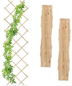 Relaxdays Rankgitter ausziehbar 3er Set 180x60 cm Holz natur