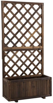 Outsunny Pflanzenkasten mit Rankgitter Holz 725x315x1495cm braun