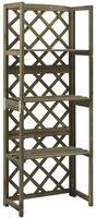vidaXL Spalier mit Ablagen Grau 55x30x140 cm Massivholz Tanne
