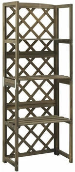 vidaXL Spalier mit Ablagen 55x30x140 cm Massivholz Tanne grau
