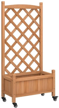 vidaXL Pflanzk&uuml;bel mit Rankgitter Rollen Massivholz Tanne 55x29.5x117.5 cm braun